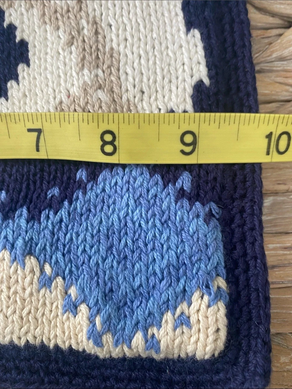 Talbots Navy Knit Scarf with Polar Bear Motifs and Red Bows
